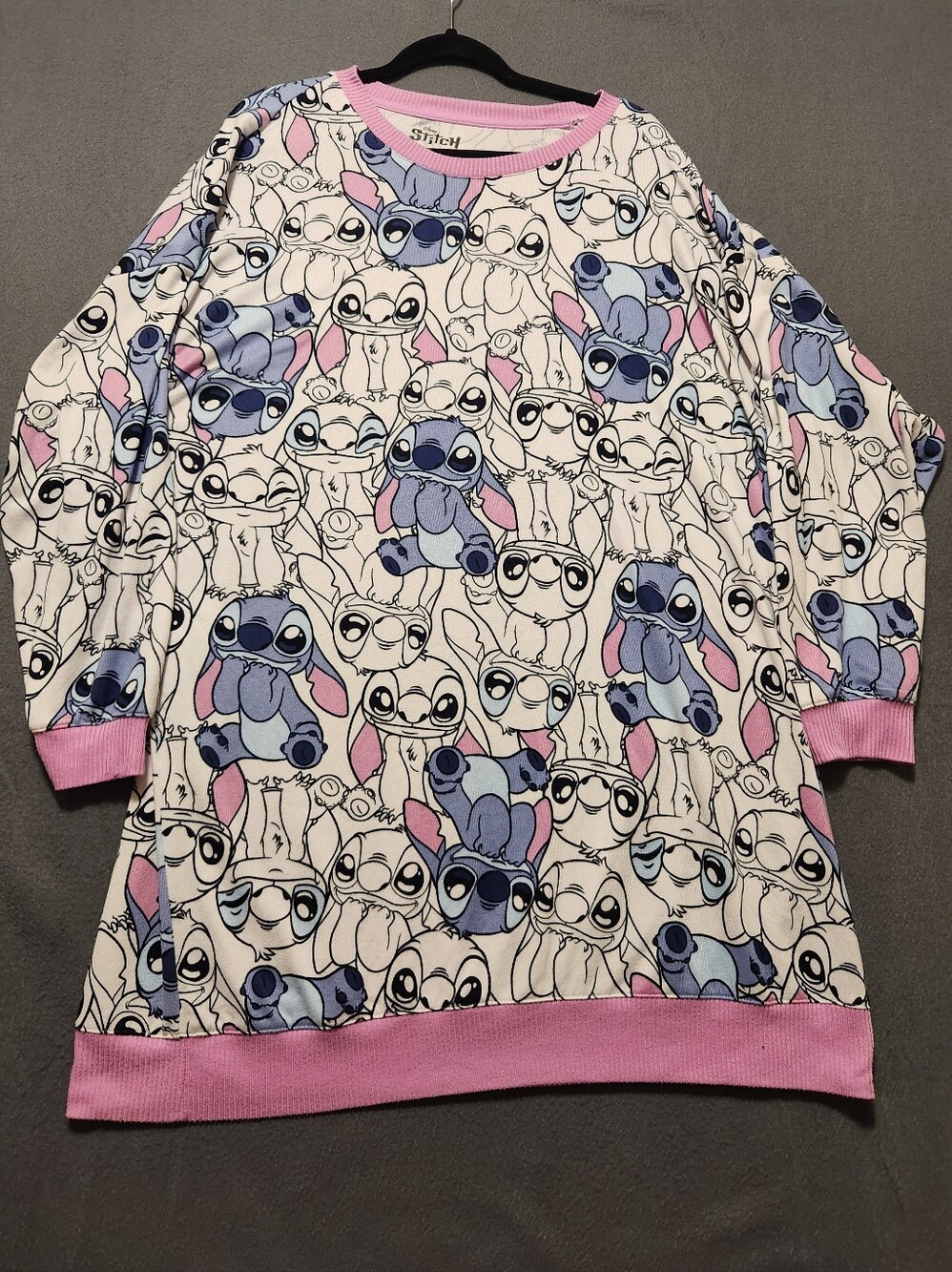 Stitch Lightweight Sweater Women Size 2X White Blue Pink Disney Plus Size